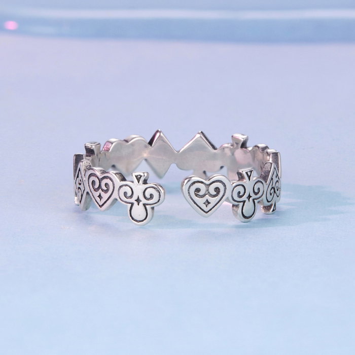 Inel argint reglabil carti de joc [7]