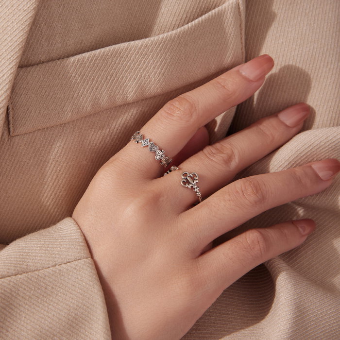 Inel argint reglabil carti de joc [15]