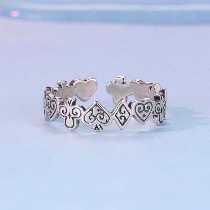 Inel argint reglabil carti de joc [5]