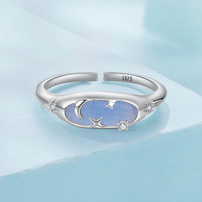 Inel argint reglabil cer instelat cu piatra luminiscenta [7]