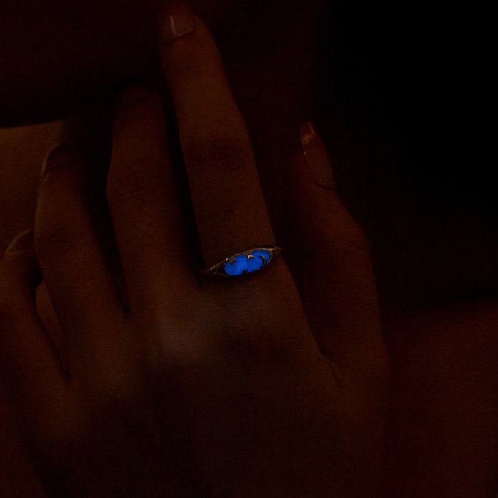 Inel argint reglabil cer instelat cu piatra luminiscenta [8]