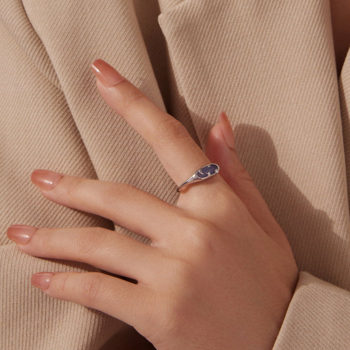 Inel argint reglabil cer instelat cu piatra luminiscenta [5]