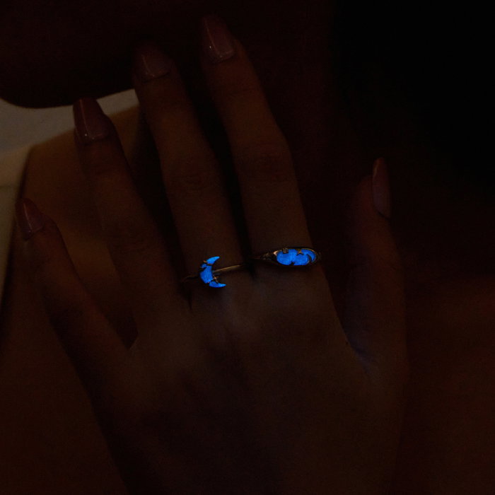 Inel argint reglabil cer instelat cu piatra luminiscenta [12]