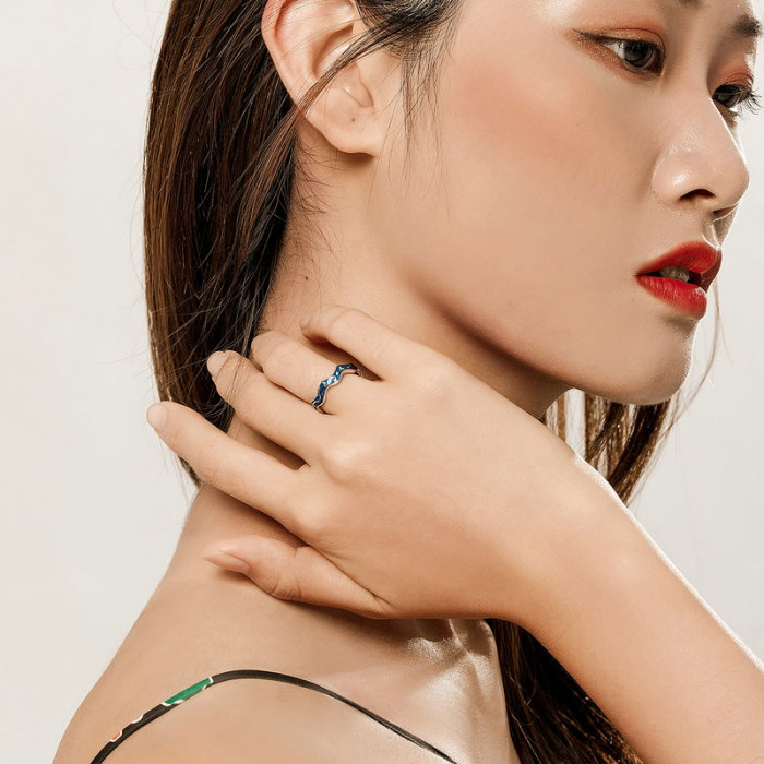 Inel argint reglabil Cer Instelat placat cu rodiu si aur [9]