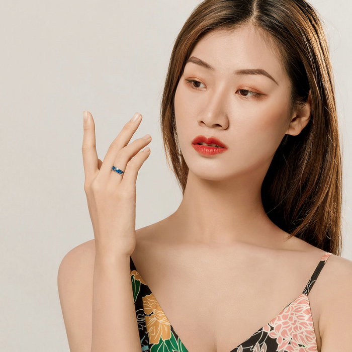 Inel argint reglabil Cer Instelat placat cu rodiu si aur [8]