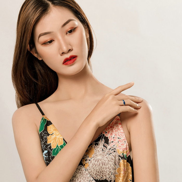 Inel argint reglabil Cer Instelat placat cu rodiu si aur [4]