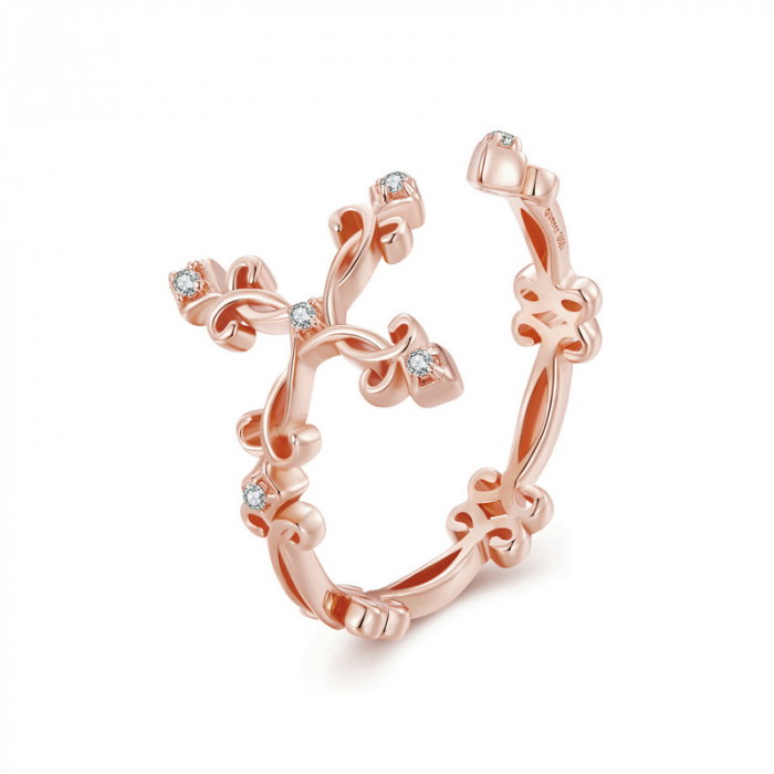 Inel argint reglabil cruce [8]