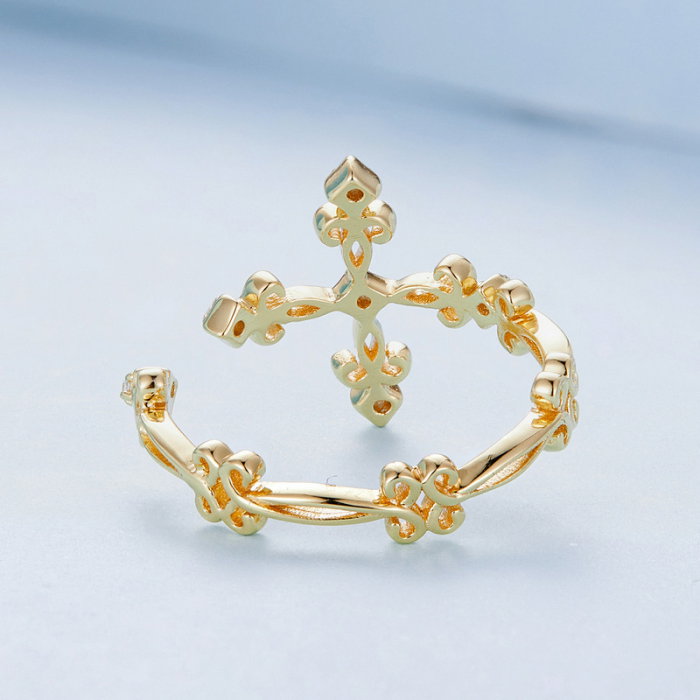 Inel argint reglabil cruce [5]