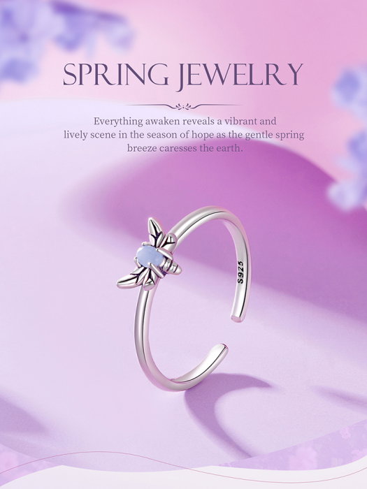 Inel argint reglabil cu albinuta fosforescenta [20]