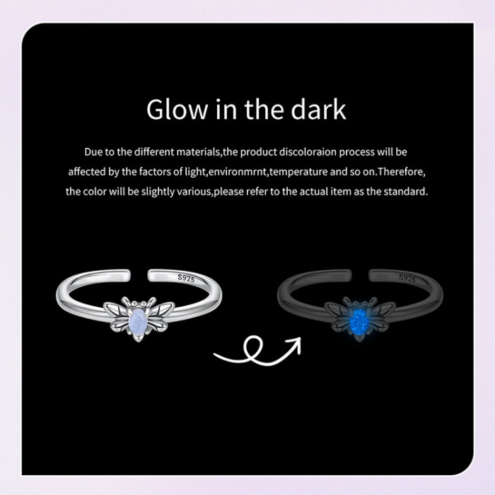 Inel argint reglabil cu albinuta fosforescenta [18]