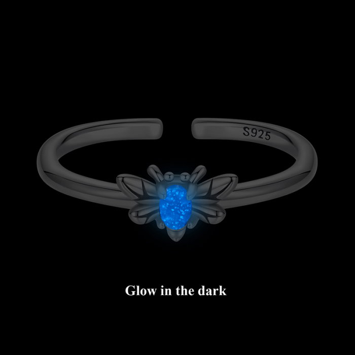 Inel argint reglabil cu albinuta fosforescenta [13]