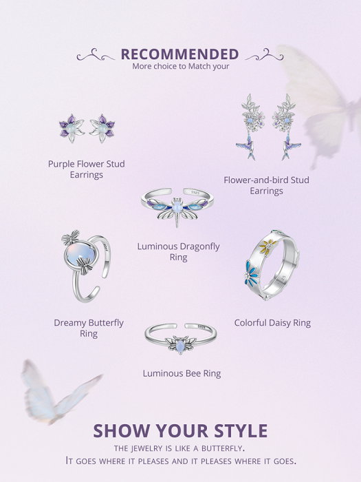 Inel argint reglabil cu albinuta fosforescenta [22]