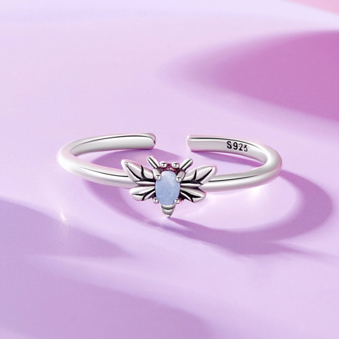 Inel argint reglabil cu albinuta fosforescenta [8]