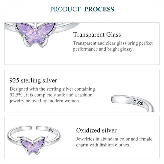 Inel argint reglabil cu fluturas [13]