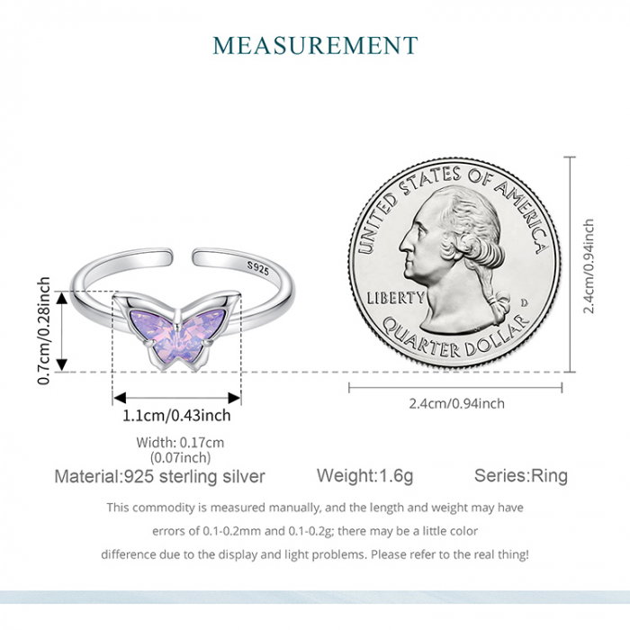 Inel argint reglabil cu fluturas [15]