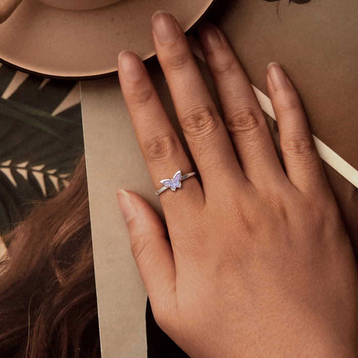 Inel argint reglabil cu fluturas [2]