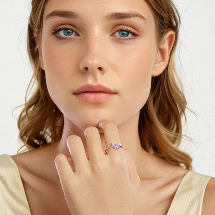 Inel argint reglabil cu fluturas [7]