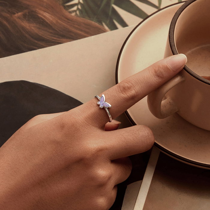 Inel argint reglabil cu fluturas [9]