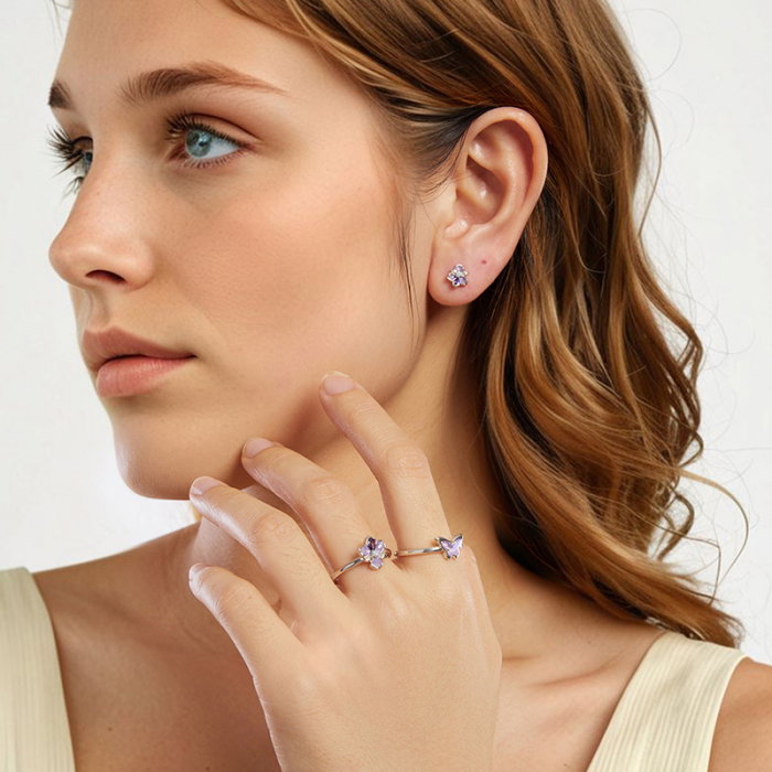 Inel argint reglabil cu fluturas [18]