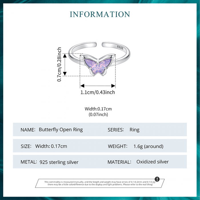 Inel argint reglabil cu fluturas [14]