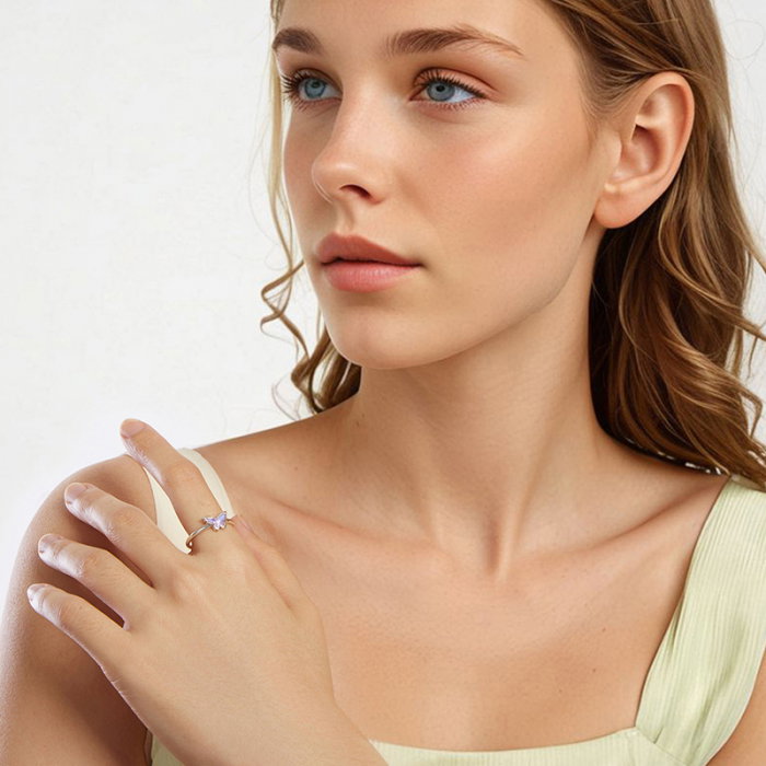 Inel argint reglabil cu fluturas [4]