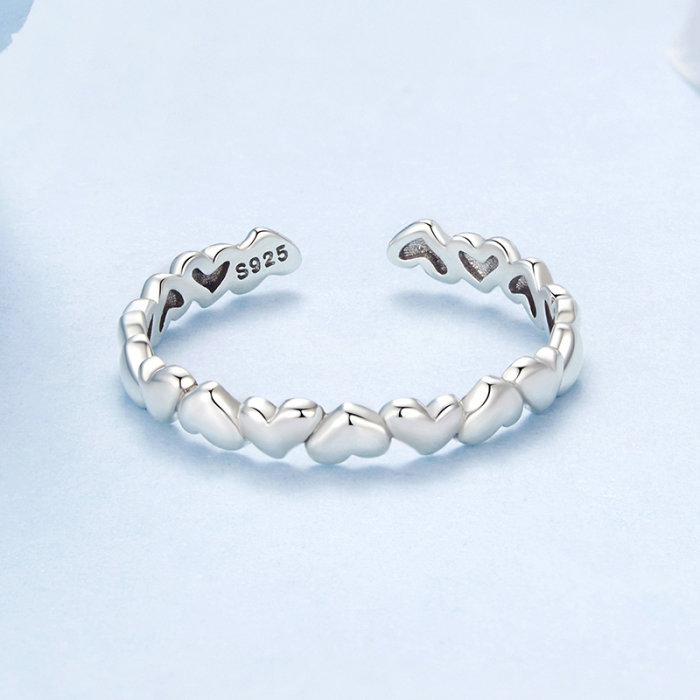 Inel argint reglabil cu inimioare [6]