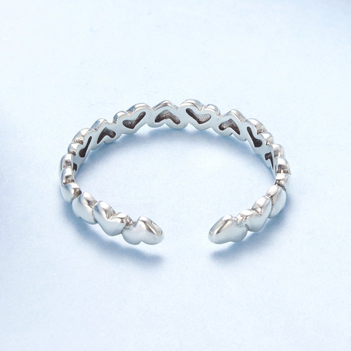 Inel argint reglabil cu inimioare [7]