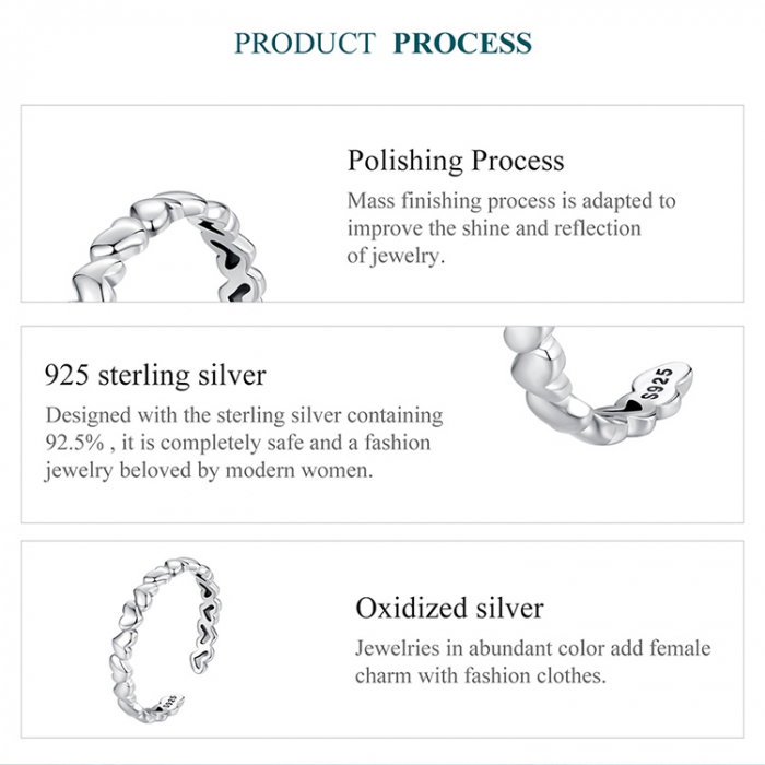 Inel argint reglabil cu inimioare [11]