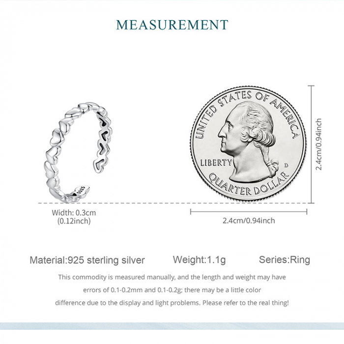 Inel argint reglabil cu inimioare [14]