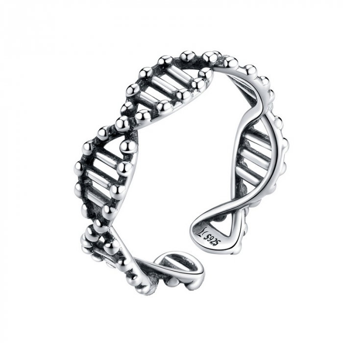 Inel argint reglabil cu lantul ADN [1]