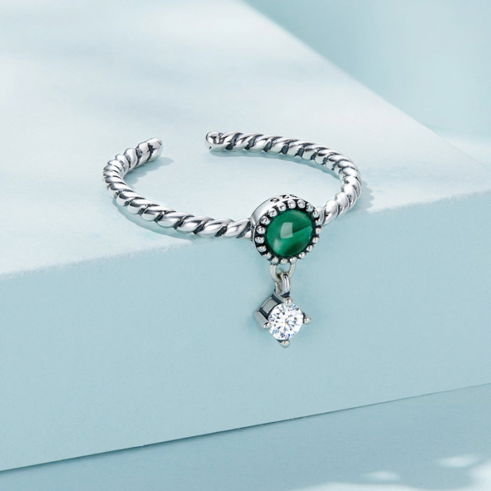 Inel argint reglabil cu malachit [3]