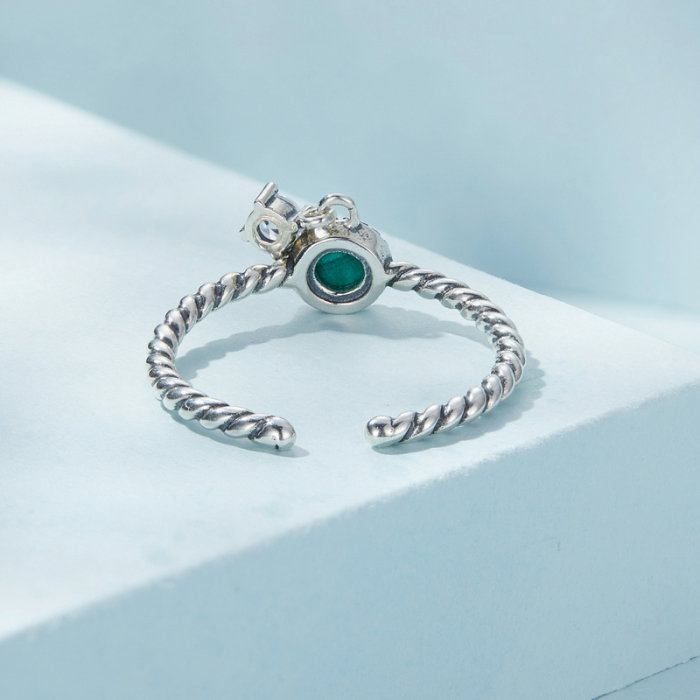 Inel argint reglabil cu malachit [4]