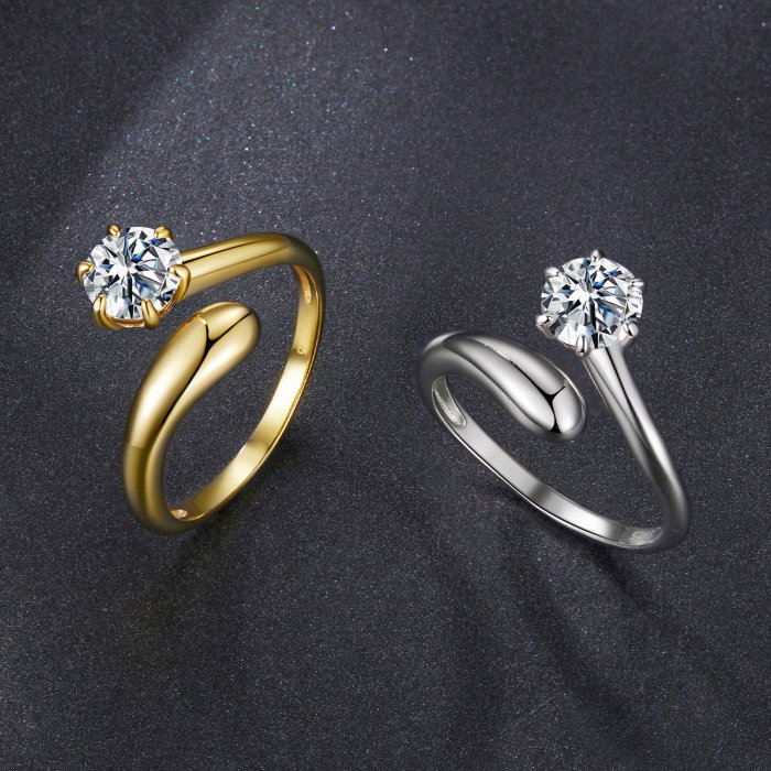 Inel argint reglabil cu Moissanit [8]