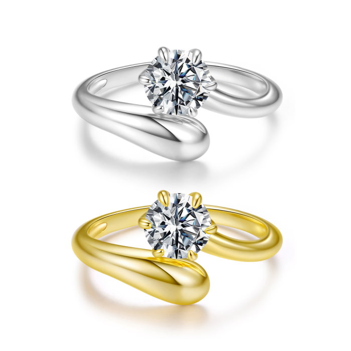 Inel argint reglabil cu Moissanit [12]