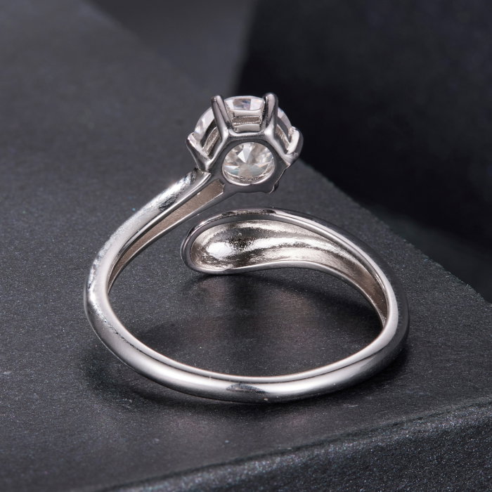 Inel argint reglabil cu Moissanit [7]