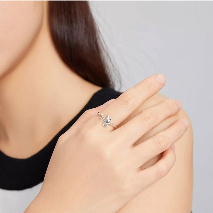 Inel argint reglabil cu pisica draguta [6]