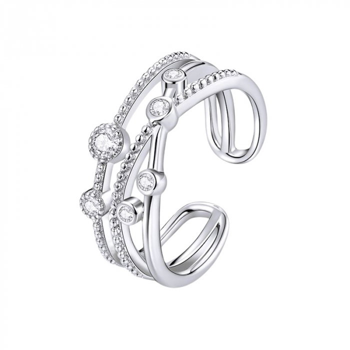 Inel argint reglabil cu stea stralucitoare [1]