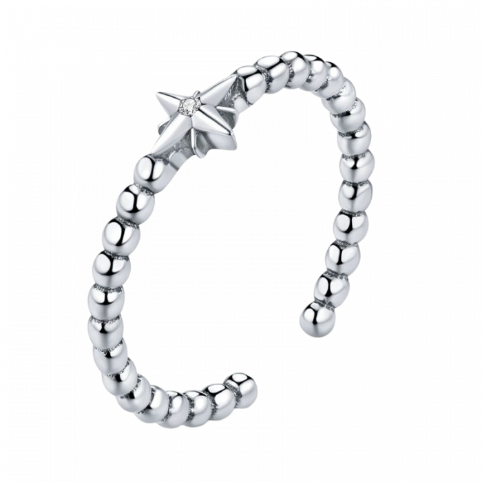 Inel argint reglabil cu steluta si zirconiu [1]