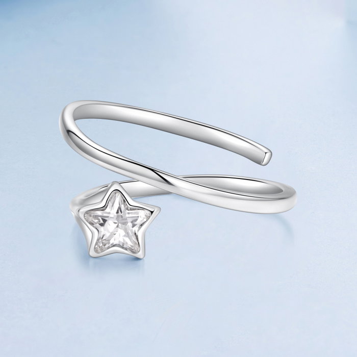Inel argint reglabil cu steluta Zirconia [5]