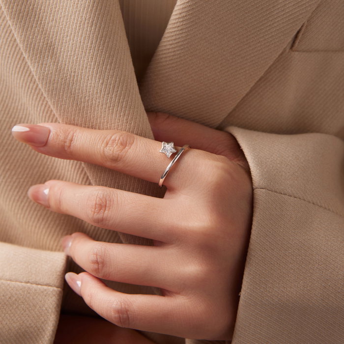 Inel argint reglabil cu steluta Zirconia [6]