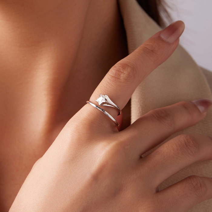 Inel argint reglabil cu steluta Zirconia [4]