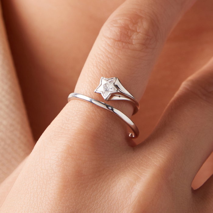 Inel argint reglabil cu steluta Zirconia [2]