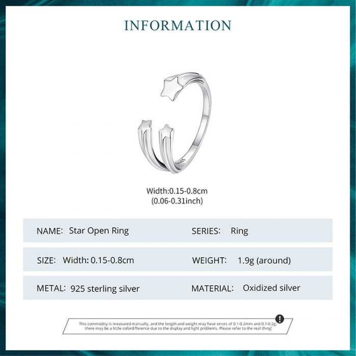 Inel argint reglabil cu stelute [12]