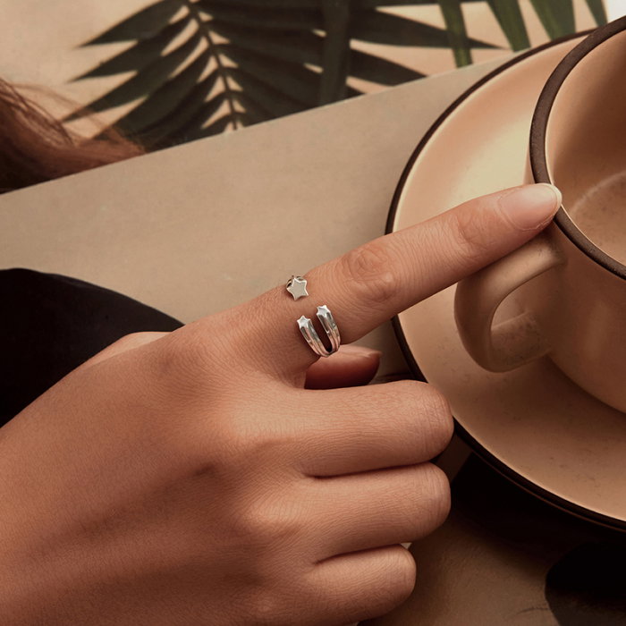 Inel argint reglabil cu stelute [2]
