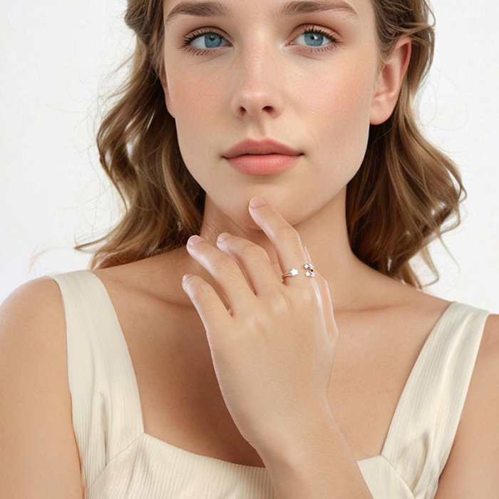 Inel argint reglabil cu stelute [6]