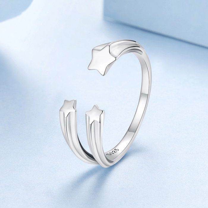 Inel argint reglabil cu stelute [3]