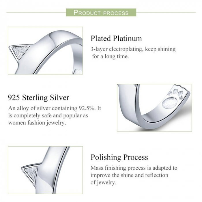 Inel argint reglabil cu urechi si labute de pisicuta [4]