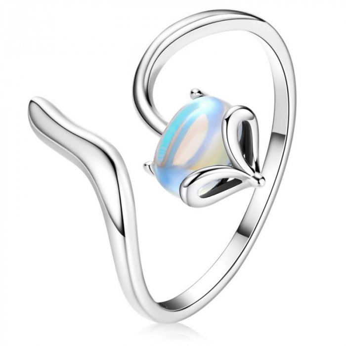 Inel argint reglabil cu vulpita si piatra lunii [1]