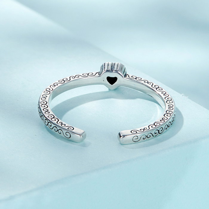 Inel argint reglabil elegant cu inimioare [4]