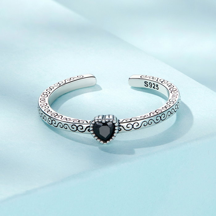 Inel argint reglabil elegant cu inimioare [3]